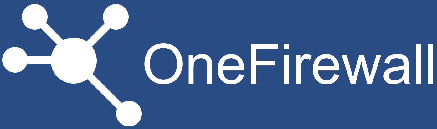 OneFirewall logo, negative